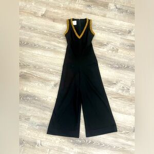 Vintage Black and Gold Sleeveless Jumpsuit